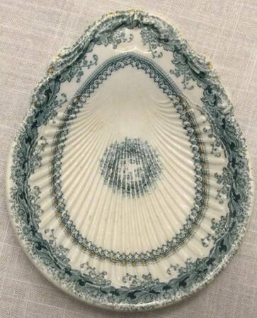 Chaplet Blue Green (Scalloped) Shell Shaped Dish