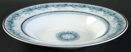 Chaplet Blue Green (Scalloped) Large Rim Soup Bowl