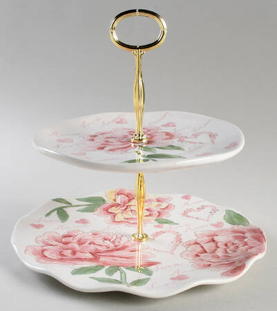 Amour 6 5/8"-10"  2 Tiered Serving Tray (Dp, Sp) HC