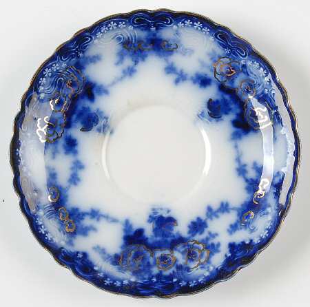 Devon (Flow Blue, Gold Accent and Trim) Saucer