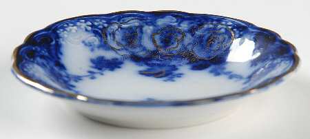 Devon (Flow Blue, Gold Accent and Trim) Butter Pat