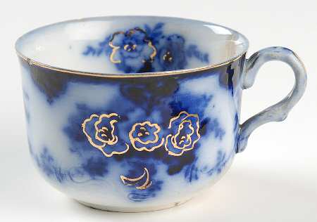 Devon (Flow Blue, Gold Accent and Trim) Flat Cup