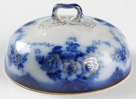 Devon (Flow Blue, Gold Accent and Trim) Lid for Round Butter