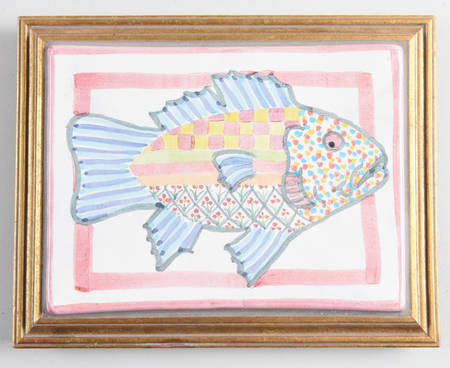Fish Story Wood Frame Trivet
