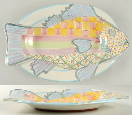 Fish Story 13" Oval Serving Bowl