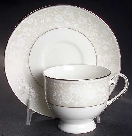 Venetian Lace Footed Cup & Saucer Set