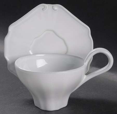 Tyler Florence Chef's White Flat Cup & Saucer Set