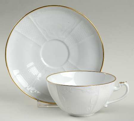 Golden Solitude Flat Cup & Saucer Set