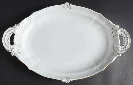 Golden Solitude 14" Oval Serving Platter