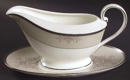 Floral Elegance Platinum Gravy Boat & Underplate