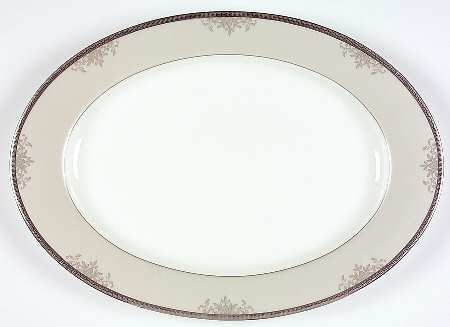 Floral Elegance Platinum 14" Oval Serving Platter