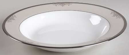 Floral Elegance Platinum Rim Soup Bowl