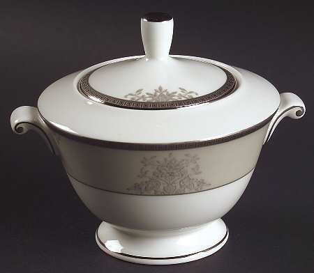 Floral Elegance Platinum Sugar Bowl & Lid