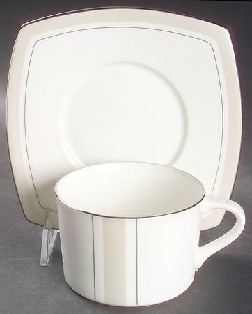 Platinum Matrix Flat Cup & Saucer Set