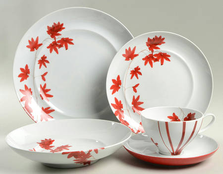 Pure Red 5 Piece Place Setting