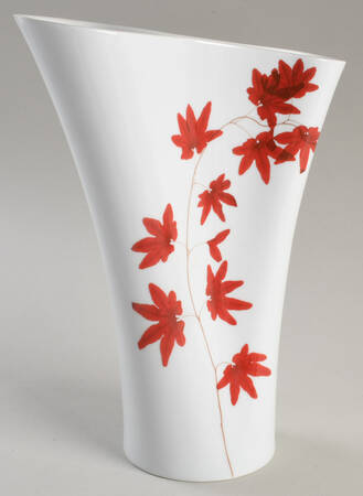 Pure Red 10" Oval Vase