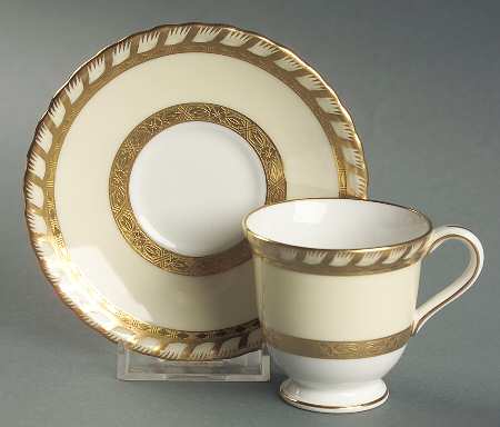 H4220 (Encrusted) Footed Demitasse Cup & Saucer Set