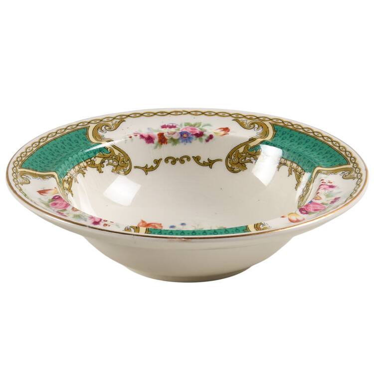 Chelsea Bird Green (No Enamel) Rim Fruit/Dessert (Sauce) Bowl
