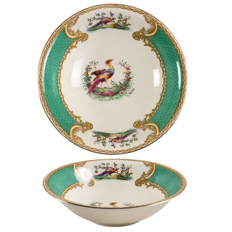 Chelsea Bird Green (No Enamel) Coupe Cereal Bowl