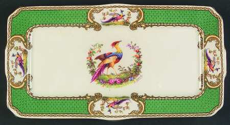 Chelsea Bird Green (No Enamel) Large Sandwich Tray