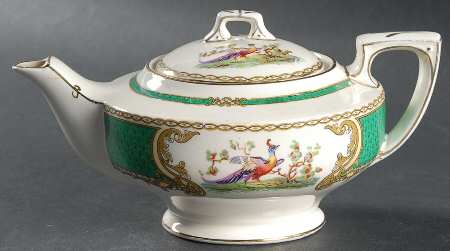 Chelsea Bird Green (No Enamel) Mini Teapot & Lid