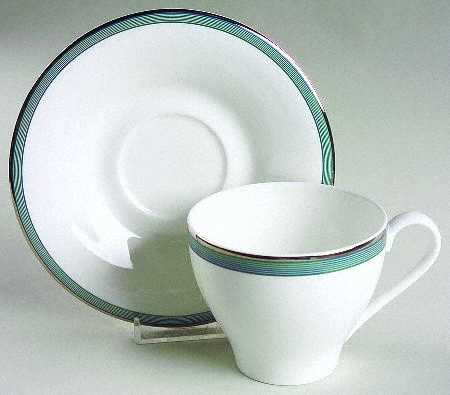Connections Teal Blue Flat Cup & Saucer Set