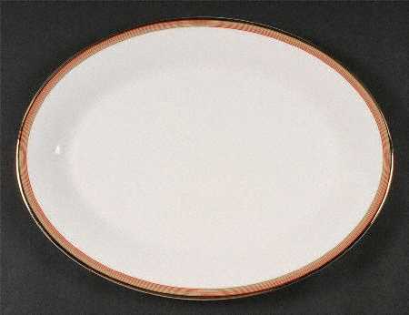 Connections Peach and Gold 14" Oval Serving Platter