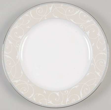 Elegant Scroll Pearl Salad Plate
