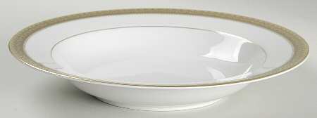 Gold Crown Rim Soup Bowl