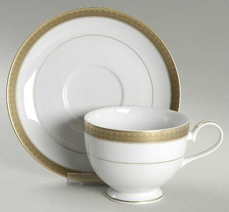 Gold Crown Footed Cup & Saucer Set by Mikasa