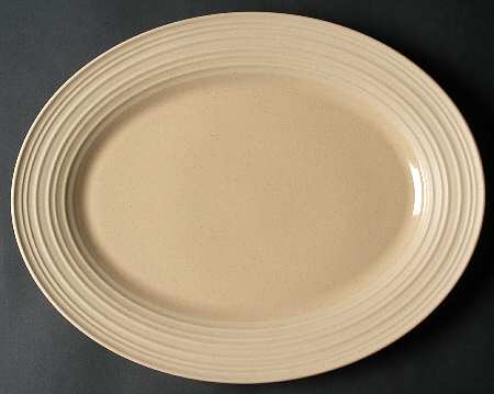Swirl Tan 14" Oval Serving Platter