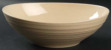 Swirl Tan 10" Oval Vegetable Bowl