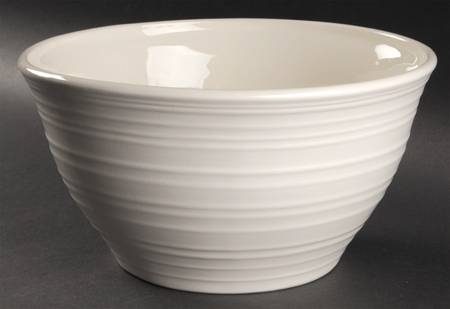 Swirl White 10" Large Salad Serving Bowl