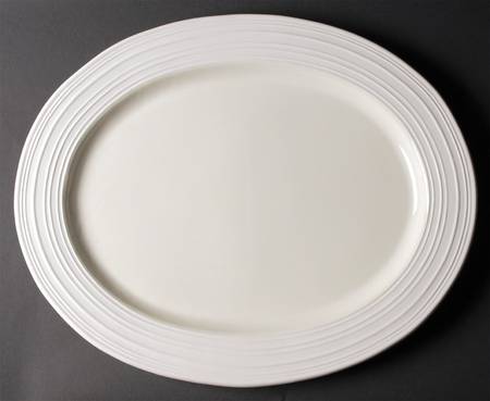Swirl White 20" Oval Serving Platter