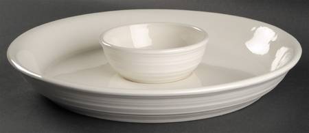 Swirl White (2 Piece) Chip & Dip Set