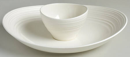 Swirl White Chip/Dip Set (2 Piece)