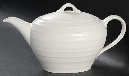 Swirl White Teapot & Lid