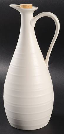 Swirl White Oil Jar/Cruet & Stopper