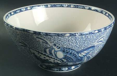Torquay Blue (Smooth, No Trim) 10" Large Salad Serving Bowl