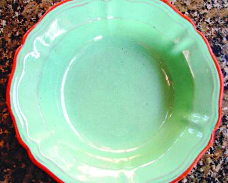 MUT2 Light Green Rim Soup Bowl