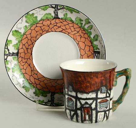 Rustic Flat Cup & Saucer Set
