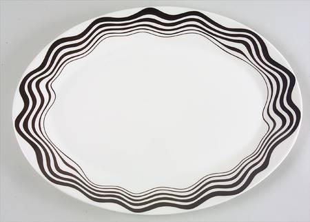 Bianco Nero 14" Oval Serving Platter