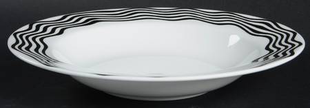 Bianco Nero Large Rim Soup Bowl
