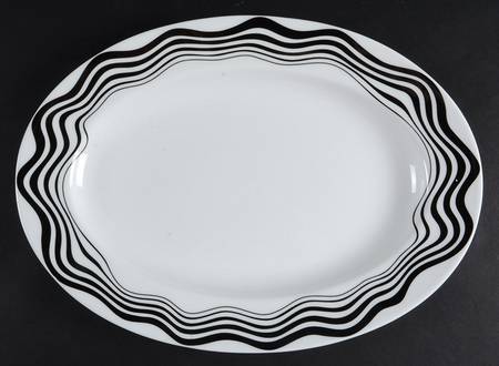 Bianco Nero 14" Oval Serving Platter