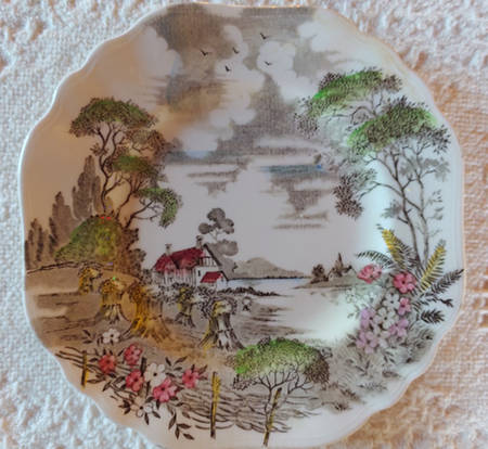 Olde Avon Dale (Multicolor with Yellow) Square Bread & Butter Plate