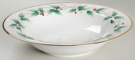 Christmas Holly 10" Round Vegetable Bowl