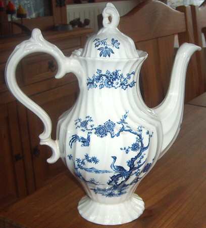Exotic Birds Blue Coffee Pot & Lid