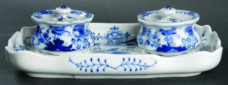 821101 Double Ink Pot with Lid and Stand