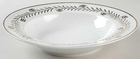 Golden Wreath Large Rim Soup Bowl