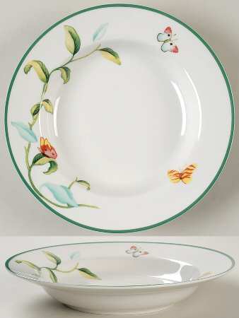 Butterfly Garden Large Rim Soup Bowl